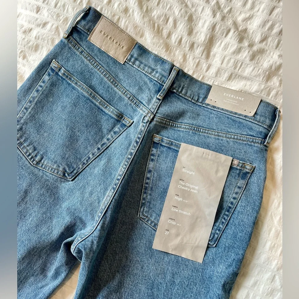 NWT Everlane The Original‎ Cheeky Cotton Jean Stone Washed Sky 27 Straight Crop